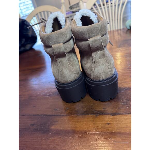 MARC FISHER LTD NAIRY FAUX FUR TRIM HIKING BOOTS IN BROWN NEW WOMEN'S SIZE 9 - Picture 6 of 16